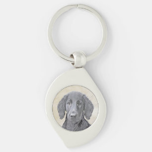 Porte-clés Peinture Retriever à revêtement plat - Art Chien o