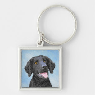 Porte-clés Peinture Retriever recouverte de boue - Art Chien
