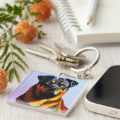 Porte-clés Peinture Rottweiler (Devant Droit)