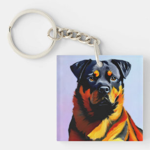Porte-clés Peinture Rottweiler