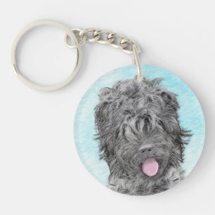 Porte-clés Peinture russe Terrier noir - Chien original migno
