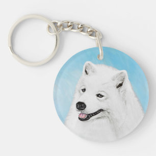 Porte-clés Peinture Samoyed - Cute Original Chien Art