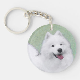 Porte-clés Peinture Samoyée - Cute Original Dog Art