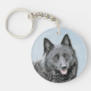 Porte-clés Peinture Schipperke - Cute Original Chien Art