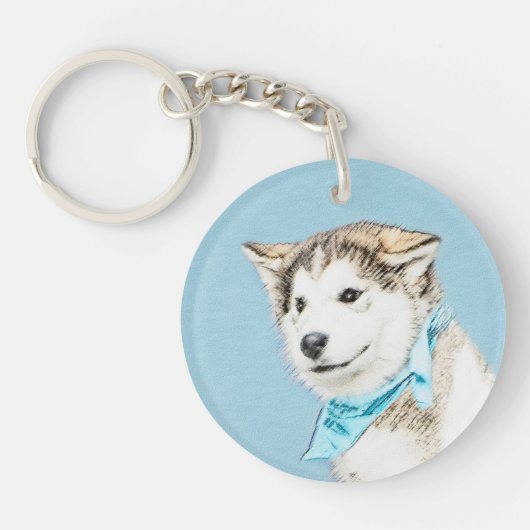 Porte-clés Peinture Sibérienne Husky Puppy - Art Chien origin (Devant)