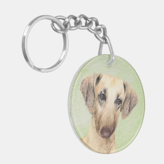 Porte-clés Peinture Sloughis - Joli art original pour chien (Devant gauche)