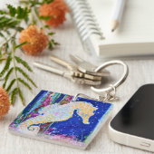 Porte-clés Peinture sur hippocampe (Devant Droit)