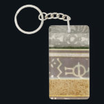 Porte-clés Peinture tribale contemporaine de motif<br><div class="desc">Une peinture tribale contemporaine de motif qui mélange le béton au résumé. Les panneaux multiples posent la couleur l'un à côté de l'autre,  racontant une histoire complexe. Ceci ferait un grand cadeau pour aimé !</div>