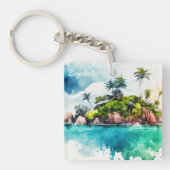 Porte-clés Peinture tropicale des îles Seychelles (Devant)