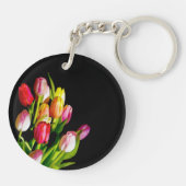 Porte-clés Peinture tulipe - Art floral original (Dos)
