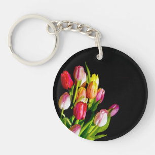 Porte-clés Peinture tulipe - Art floral original