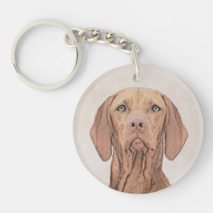Porte-clés Peinture Vizsla - Joli art original chien