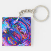 Porte-clés Peintures à teintes pourpres modernes (Dos)