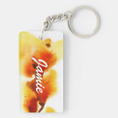 Porte-clés Peintures florales abstraites 2 d'aquarelle (Dos)