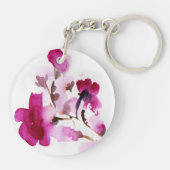 Porte-clés Peintures florales abstraites 4 d'aquarelle (Dos)