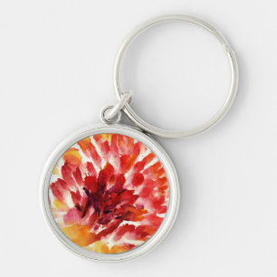 Porte-clés Peintures florales abstraites 5 d'aquarelle