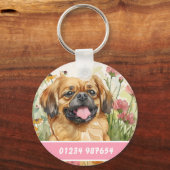 Porte-clés Pekingese Dog Tag – Custom Info (Verso)