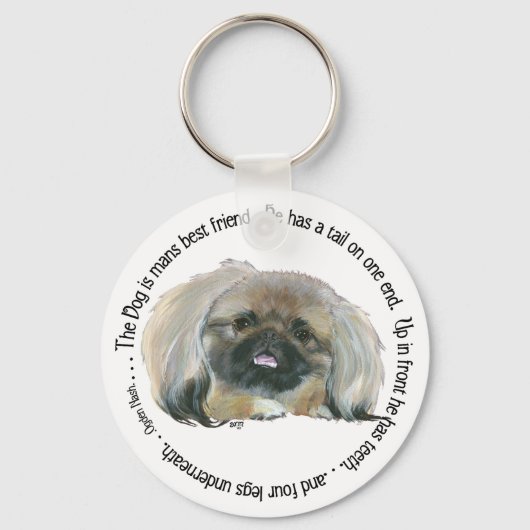 Porte-clés Pekingese Wisdom - Le chien est le meilleur ami de (Recto)