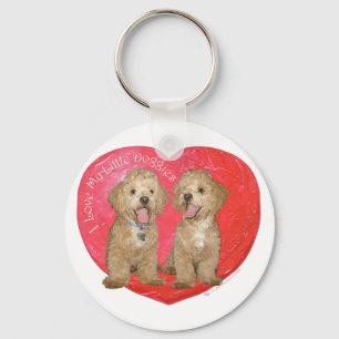 Porte-clés Pékinois / Croisement Caniche Saint-Valentin
