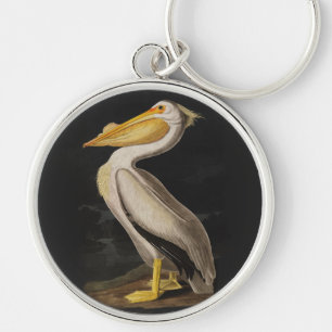 Porte-clés Pélican blanc antique de John James Audubon côtier
