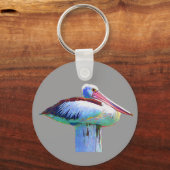 Porte-clés Pélican de couleur tropicale (Recto)