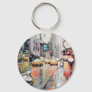 Porte-clés Pélican de "détour" dans l'aquarelle de New York