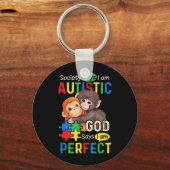 Porte-clés Peluche de singe bébé mignon autiste faisant un câ (Recto)