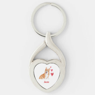 Porte-clés Pembroke Welsh Corgi Chien Nom Personnalisé