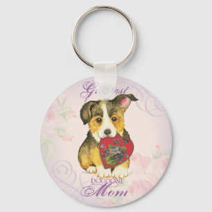 Porte-clés Pembroke Welsh Corgi Heart Mom