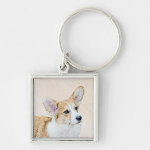 Porte-clés Pembroke Welsh Corgi Peinture - Art Chien original