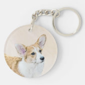 Porte-clés Pembroke Welsh Corgi Peinture - Art Chien original (Dos)