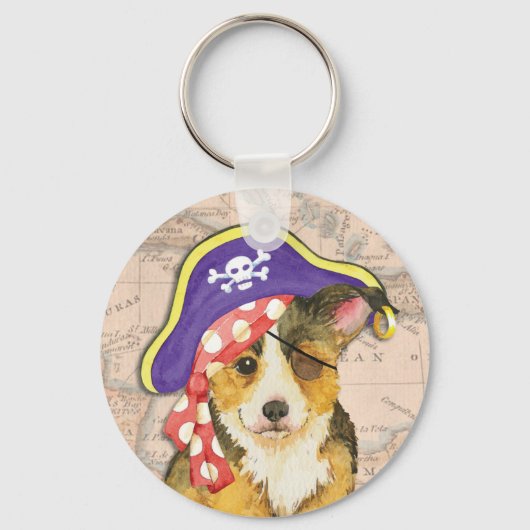 Porte-clés Pembroke Welsh Corgi Pirate (Recto)