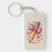Porte-clés Pencil Coquette Bow Enseignant Appréciation School (Devant)