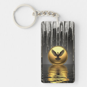 Porte-clés Pendentif Aigle Royal Métallique Liquide