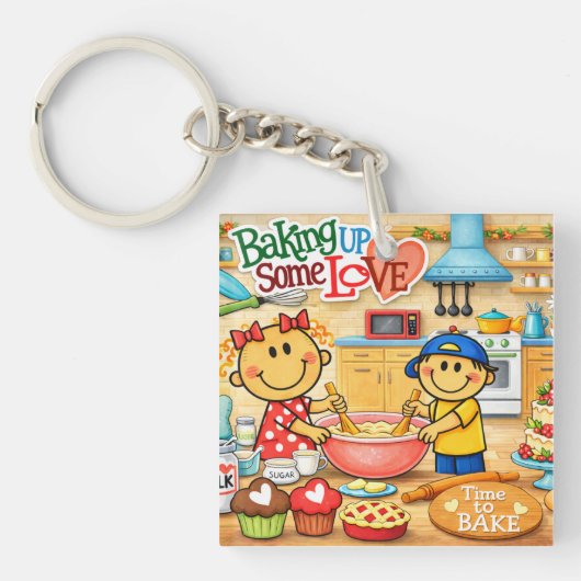 Porte-clés Pendentif "Baking Up Some Love" (Devant)