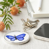 Porte-clés Pendentif de papillon bleu Porte - clés (Côté)