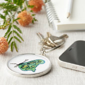Porte-clés Pendentif Porte - clé papillon vert (Côté)