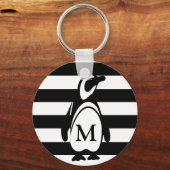 Porte-clés Penguin Black and White Striped Monogram (Recto)