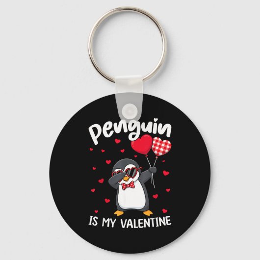 Porte-clés Penguin Is My Valentine Funny Bird V Day Cute Anim (Recto)