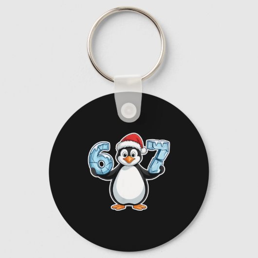 Porte-clés Penguin Santa Hat 67 Icy Numbers Christmas Birthda (Recto)