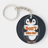 Porte-clés Penguin with Don't Miss Out Sign (Devant)