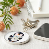 Porte-clés Penguin with Motivational Sign - Don't Miss Out (Côté)