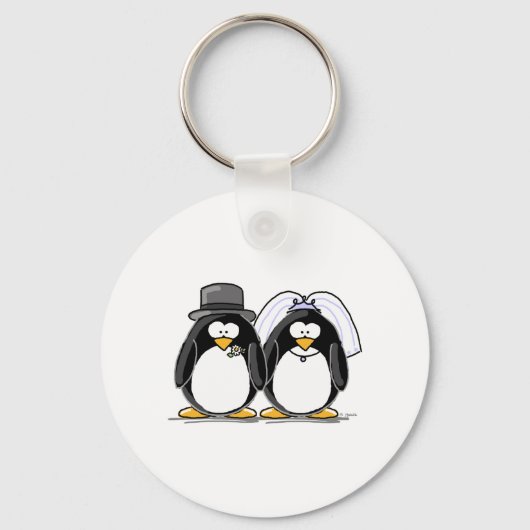 Porte-clés Penguins de mariée et de chambre (Recto)
