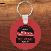 Porte-clés Péniche - Accessoires - Cadeaux de bateau de canal (Recto)