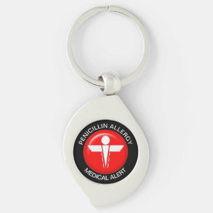 Porte-clés Penicillin Medical Alert Metal Keychain