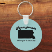 Porte-clés Pennsylvania Motto - Amish filles le font manuelle (Recto)
