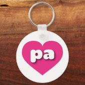 Porte-clés Pennsylvanie coeur rose chaud - I love pa pa (Recto)