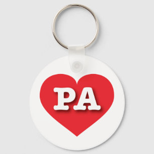 Porte-clés Pennsylvanie Coeur rouge - J'aime PA