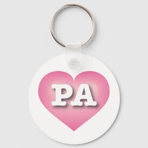 Porte-clés Pennsylvanie Pink Fade Heart - I love PA