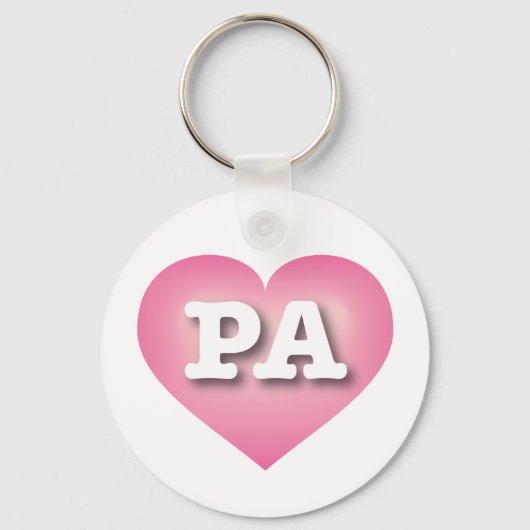 Porte-clés Pennsylvanie Pink Fade Heart - I love PA (Recto)